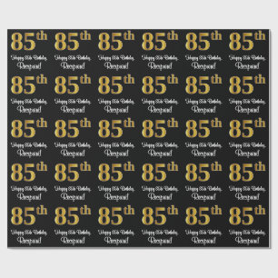 85. Geburtstag: Elegantes Luxuriöse Imitate Gold  Geschenkpapier