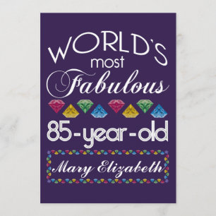 85. Geburtstag Fantastischste Lila Edelsteine Einladung