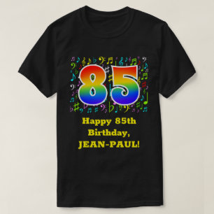 85. Geburtstag: Farbige Musiksymbole, Regenbogen 8 T-Shirt