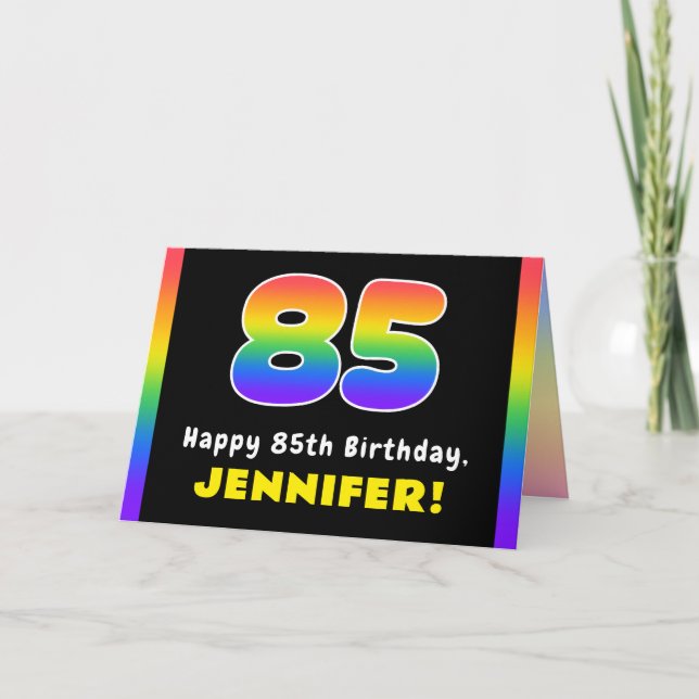 85. Geburtstag: Farbiger Regenbogen # 85, Individu Karte (Vorderseite)