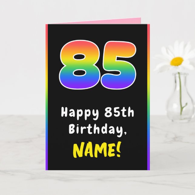 85. Geburtstag: Farbiger Regenbogen # 85, Individu Karte (Kleine Pflanze)