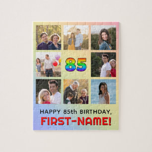 85. Geburtstag: Fun Rainbow #, Individuelle Name & Puzzle