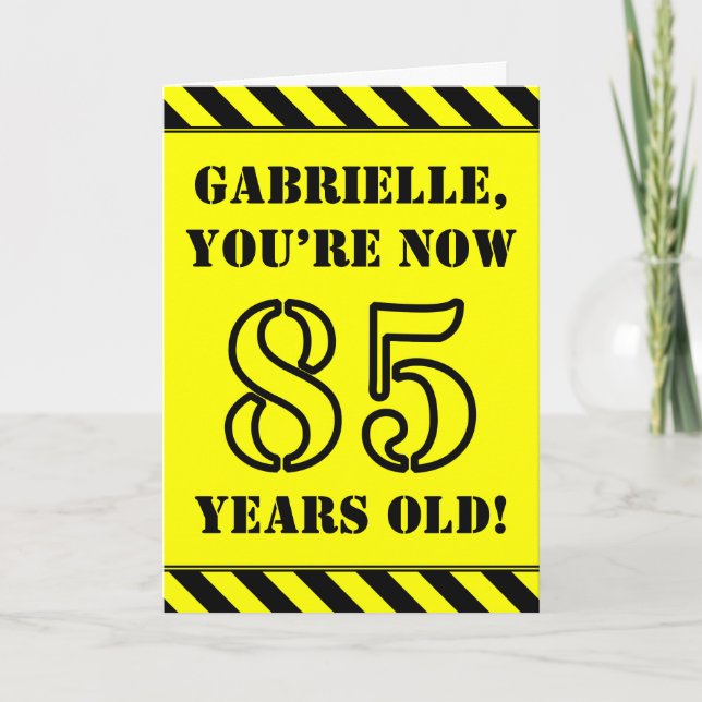 85. Geburtstag: Fun Stencil Style Text, Individuel Karte (Vorderseite)