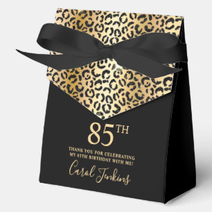 85. Geburtstag Gold Leopardendruck Danke Geschenkschachtel
