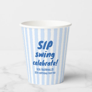 85. Geburtstag Golf Fette blaue Typografie Streife Pappbecher