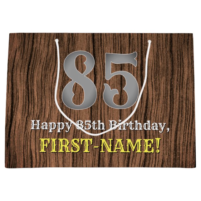 85. Geburtstag: Inspirierter Country Western Look, Große Geschenktüte (Vorderseite)