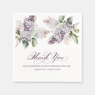 85. Geburtstag Lila Lilac Spring Blume Cocktail Serviette