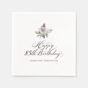 85. Geburtstag Lila Lilac Spring Blume Cocktail Serviette