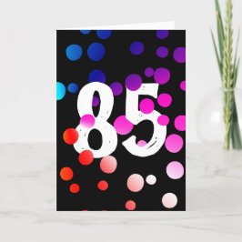85. Geburtstag Rainbow Dots auf Black Karte