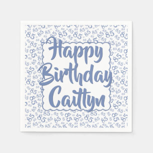 85. Geburtstag Random Number Pattern Scallop Blau Serviette