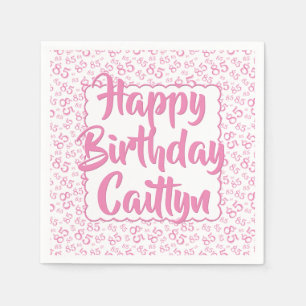 85. Geburtstag Random Number Pattern Scallop Pink Serviette