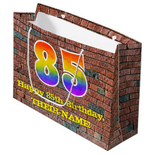 85. Geburtstag: Spaß, Graffiti-Inspiriert Regenbog Große Geschenktüte