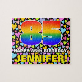 85. Geburtstag — Spaß, Liebende Herzformen + "85" Puzzle