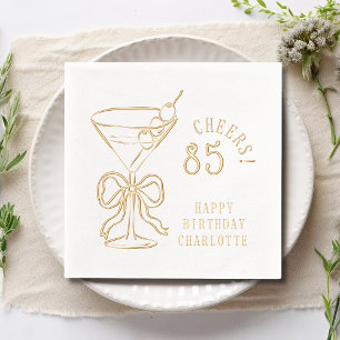 85. Geburtstags-Martini Cheers Goldfolie Name Servietten Mit Folie