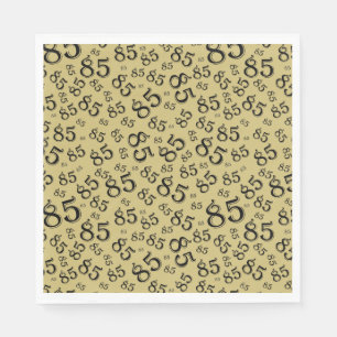 85. Geburtstagsfeiertag-Zahlenmuster Gold/Back Serviette