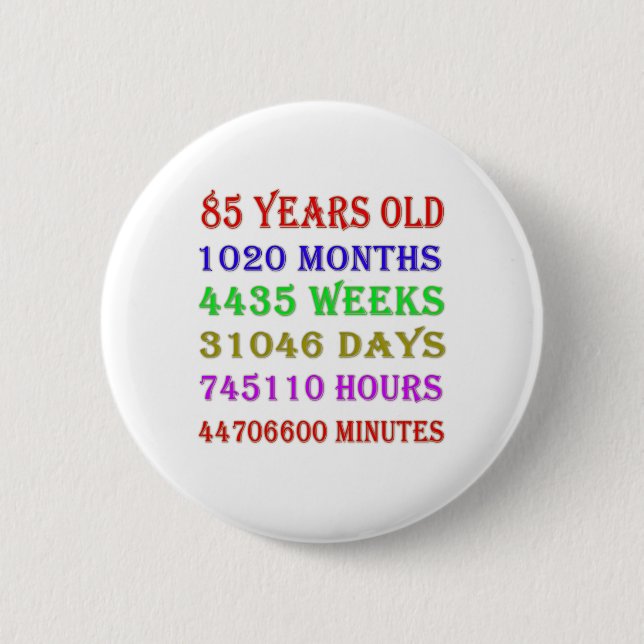 85. Geburtstagsfeiertage Button (Vorderseite)