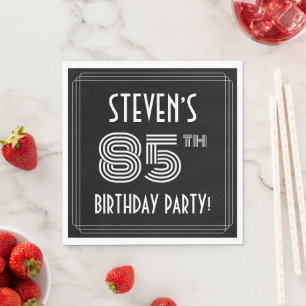 85. Geburtstagsparty: Art-Déco-Stil + Individuelle Serviette