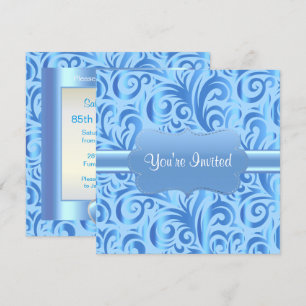 85. Geburtstagsparty   Blau, Silber und Weiß Einladung