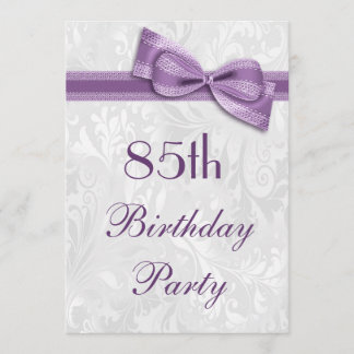 85. Geburtstagsparty Damask and Imitats Bow Einladung