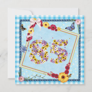 85. Geburtstagsparty Einladung Blume, Schmetterlin