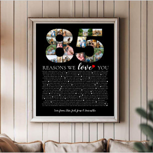 85 Gründe, warum wir Sie zum Geburtstag Foto Colla Poster