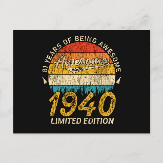 85 Jahre alt 1940 Retro Phantastisches 85. Geburts Postkarte (Vorderseite)