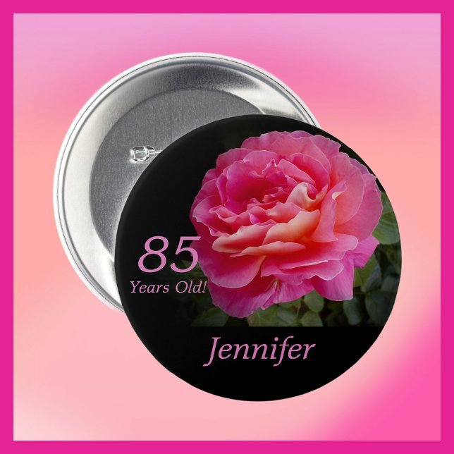 85 Jahre alt, rosa Rose Button Button (Von Creator hochgeladen)