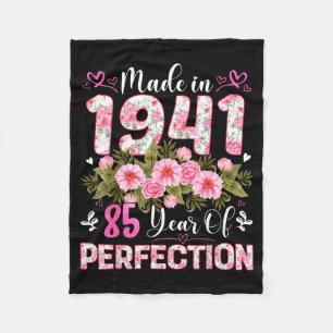 85 Jahre alte, hergestellt in 1941, Floral 85. Geb Fleecedecke