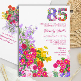 85 Jahre Elegant Garden Floral - 85. Geburtstag Einladung
