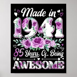 85-jährige, hergestellt 1941, floral, 85. Geburtst Poster