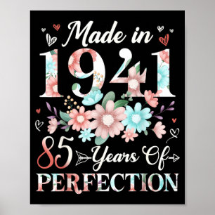 85-Jährige, hergestellt 1941, Floral 85. Geburtsta Poster