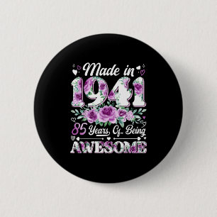 85-jährige, hergestellt 1941 floral 85. Geburtstag Button