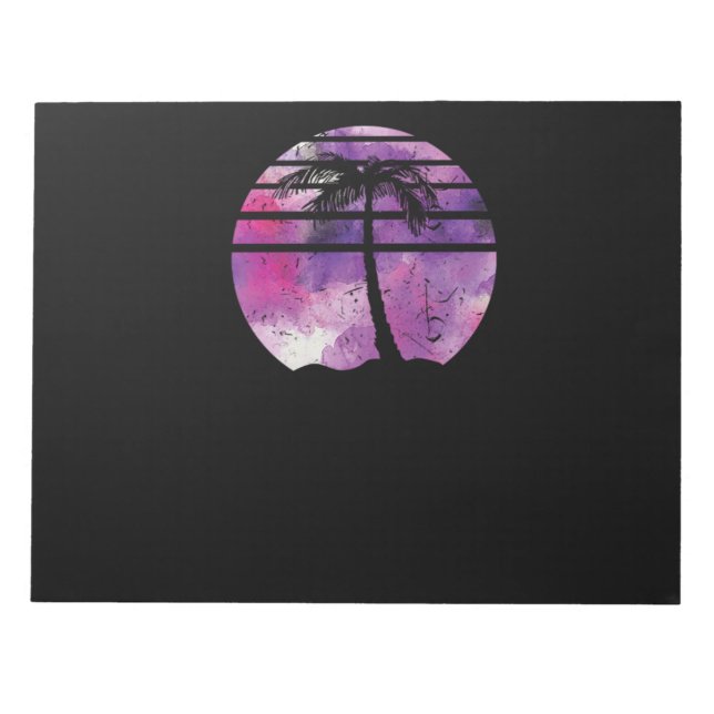 85.Surfen Palm Tree Surfboard Sunset Palm Tree Wa Notizblock (Vorderseite)