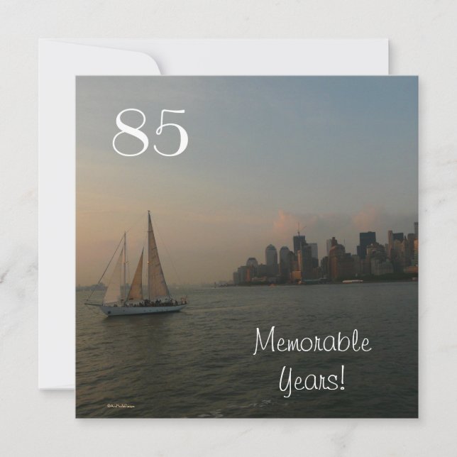 85 unvergessliche Jahre/Geburtstagsfeier-Männchen Einladung (Vorderseite)