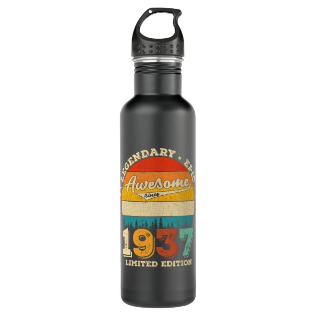 85 Year Old Awesome Since 1937 85th Birthday Gift Edelstahlflasche (Vorderseite)