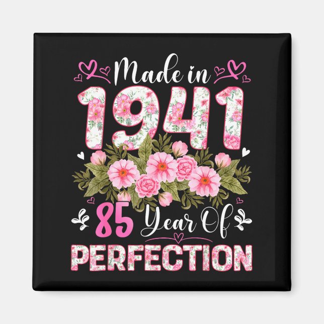 85 Year Old Made In 1941 Floral 85th Birthday Wome Magnet (Vorne)