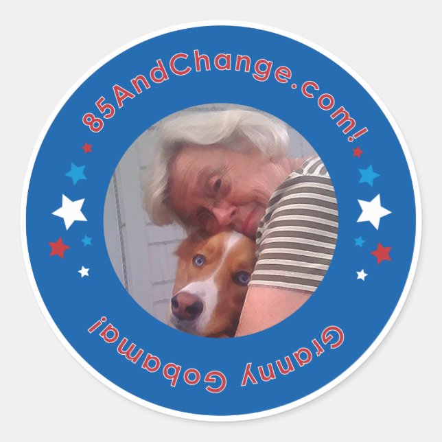 85AndChange_GrannyGobama_Sticker Runder Aufkleber (Vorderseite)