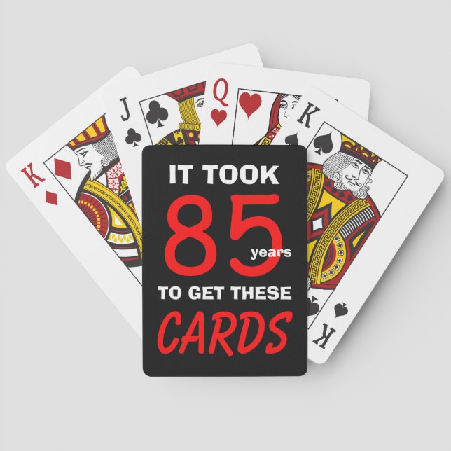 85th Birthday Poker Playing Cards Humor  Spielkarten (Rückseite)