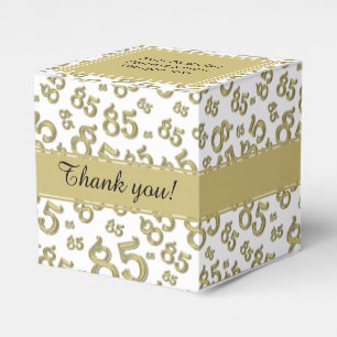85th Geburtstags-Gold/weißes Collagenmuster Geschenkschachtel