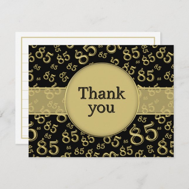 85th Thank You: Black/Gold Number Pattern (Vorne/Hinten)