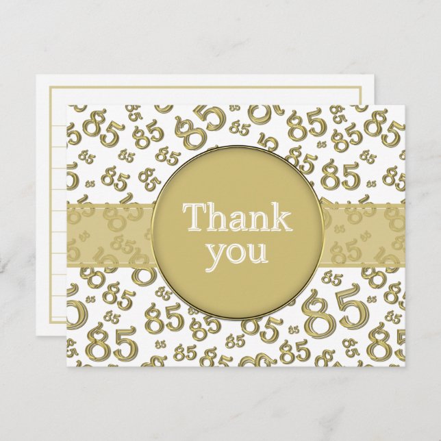 85th Thank You: Gold/White Number Pattern (Vorne/Hinten)