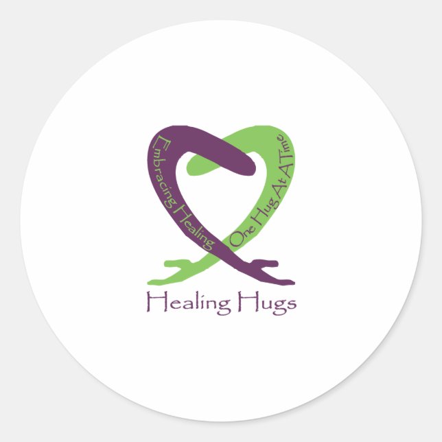 8621_Healing_Hugs_logo_8.31.11_test-2 Runder Aufkleber (Vorderseite)