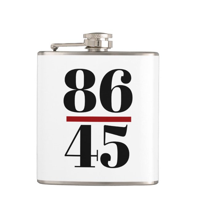 8645 gegen Trump Flachmann (Vorderseite)