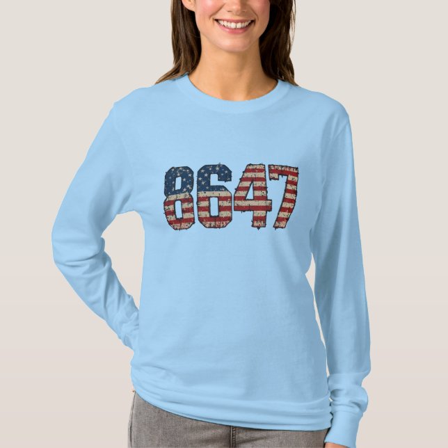 8647 Amerikanische Flagge - Anti-Trump-politischer T-Shirt (Vorderseite)