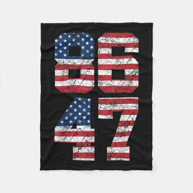 8647 Anti Trump 86 47 Retro Anti-Trump US Flag Imp Fleecedecke (Vorderseite)