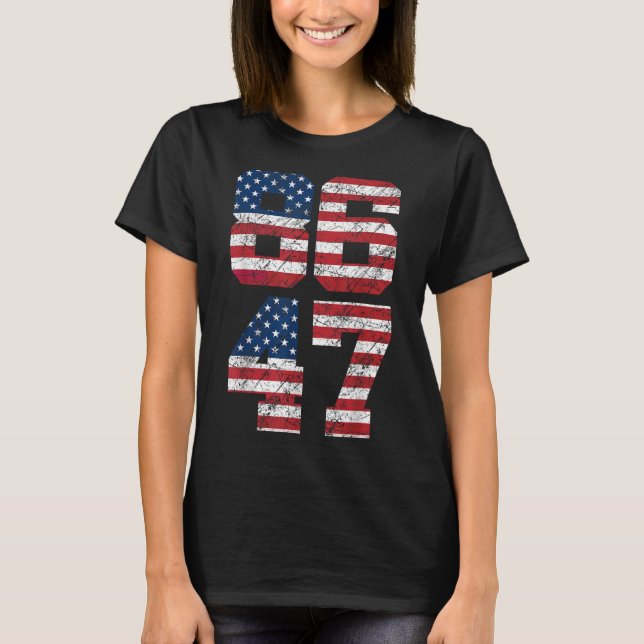 8647 Anti Trump 86 47 Retro Anti-Trump US Flag Imp T-Shirt (Vorderseite)
