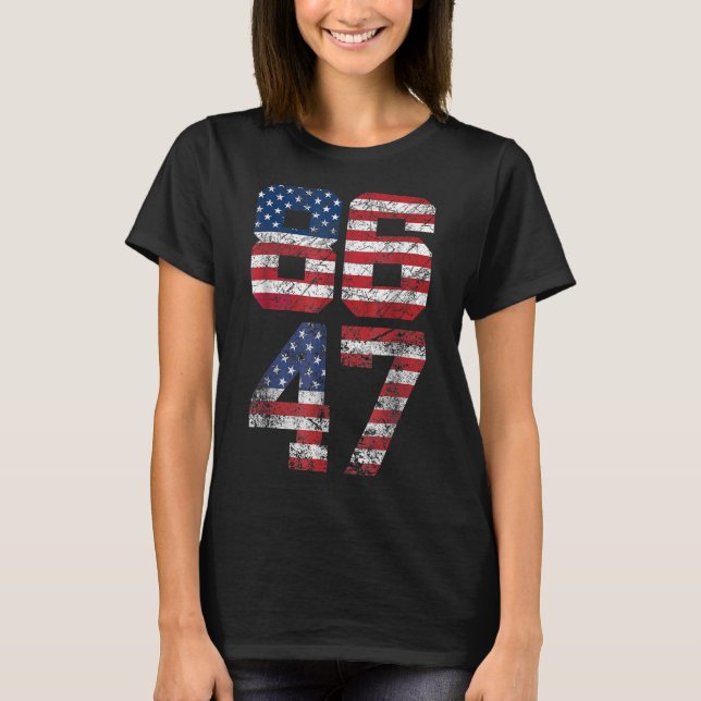8647 Anti Trump 86 47 Retro Anti-Trump US Flag Imp T-Shirt (Vorderseite)