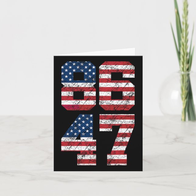 8647 Anti Trump 86 47 Retro Anti-Trump US Flag Pre Karte (Vorderseite)
