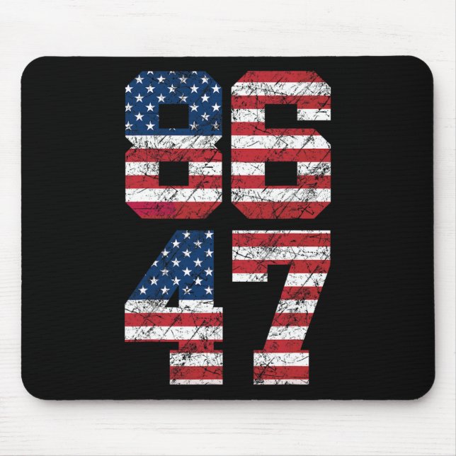 8647 Anti Trump 86 47 Retro Anti-Trump US Flag Pre Mousepad (Vorne)