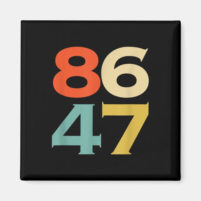 8647 Anti Trump 86 47 Retro Impeach 47 Anti-Trump Magnet (Vorne)